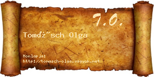 Tomásch Olga névjegykártya