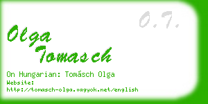 olga tomasch business card