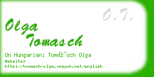olga tomasch business card